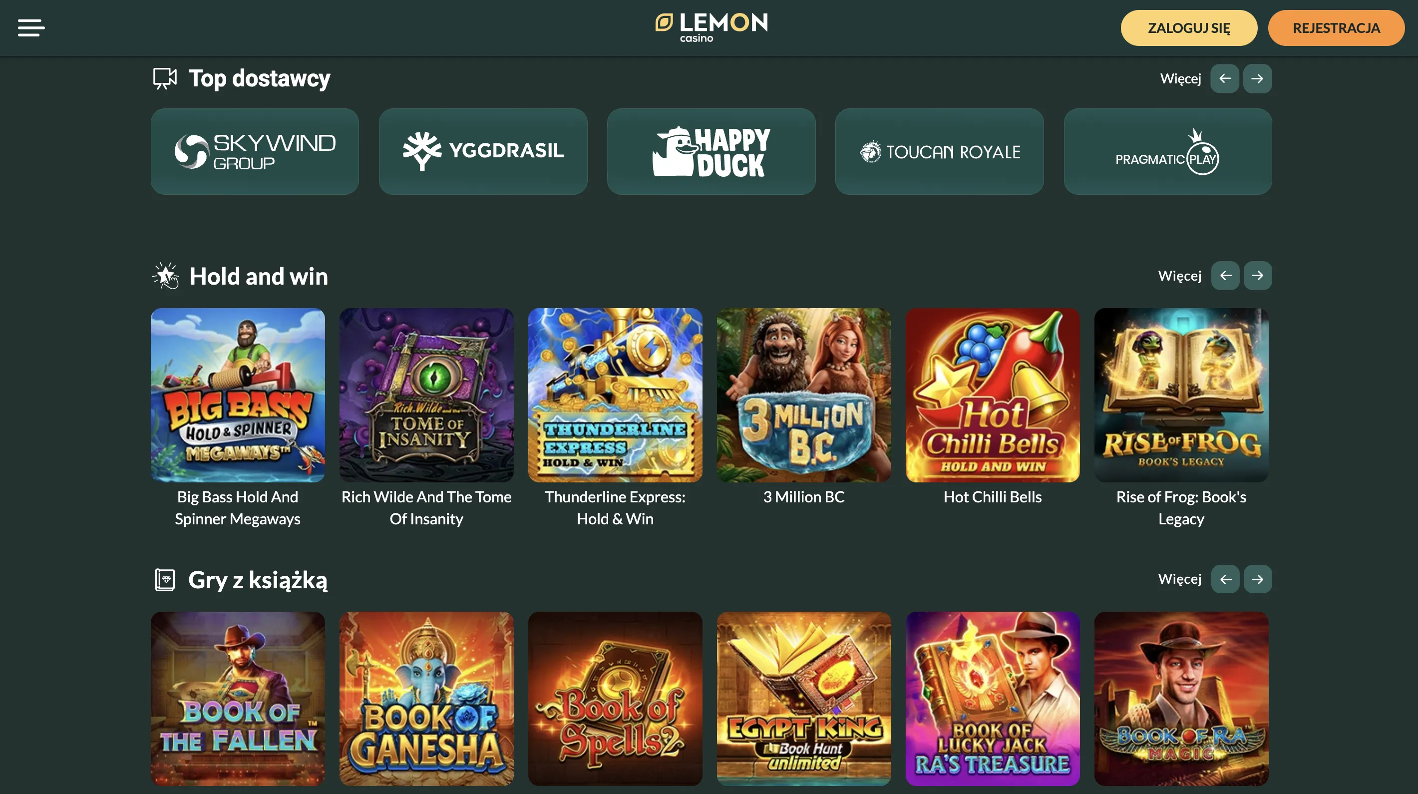 Automaty i studia w Lemon Casino